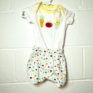 First Impressions Veggie Themed Onesie & Shorts Bloomers